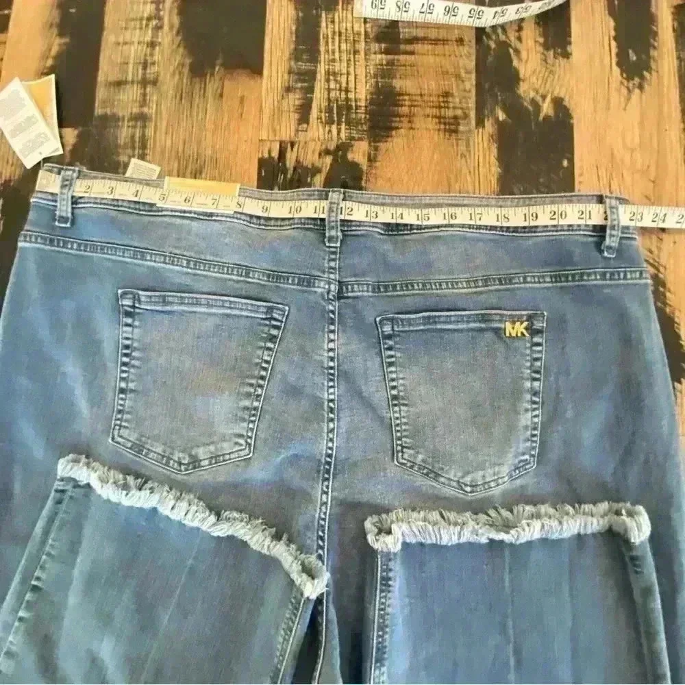 Michael Kors NWT Selma Button-Fly Cropped Flare Plus Size Jeans Women’s …